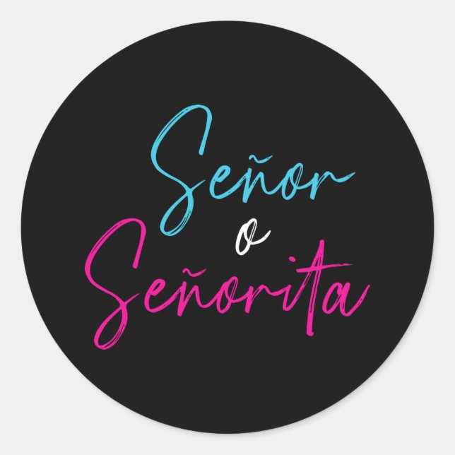 Sticker Rond Espagnol genre révéler señor señorita mexicaine bé (Devant)
