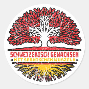 Sticker Rond Espagnol Schweizer Schweiz Baum Wurzel