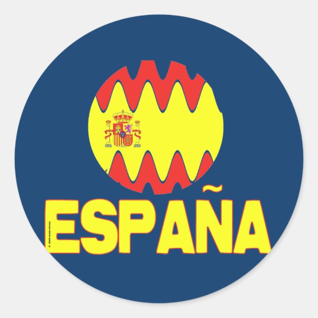 Sticker Rond Espana Espagne La Furia Roja Football (Devant)