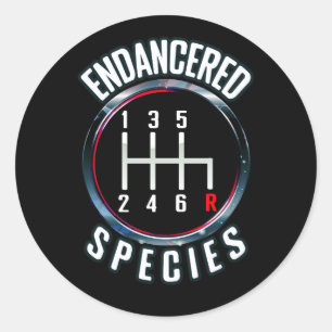 Sticker Rond Espèces en voie de disparition Manuel Boîte de vit