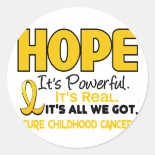 Sticker Rond ESPOIR 1 de conscience de Cancer d'enfance
