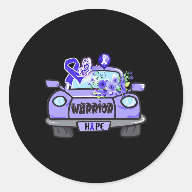Sticker Rond espoir voiture pour ataxia guerrier tee ataxia sen (Devant)