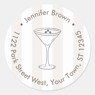 Sticker Rond Espresso Martini Love est en train de brasser Adre