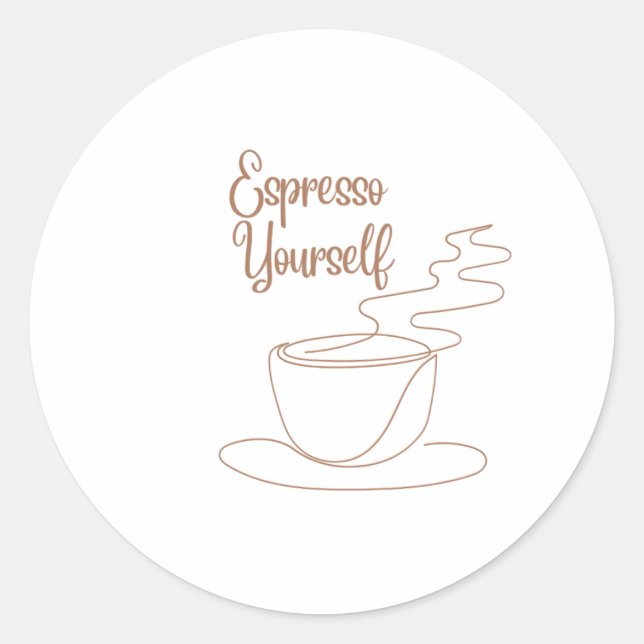 Sticker Rond Espresso vous-même conception de texte (Devant)
