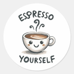 Sticker Rond Espresso Yself café