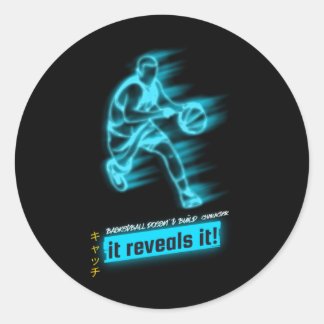 Sticker Rond Esprit de basket-ball