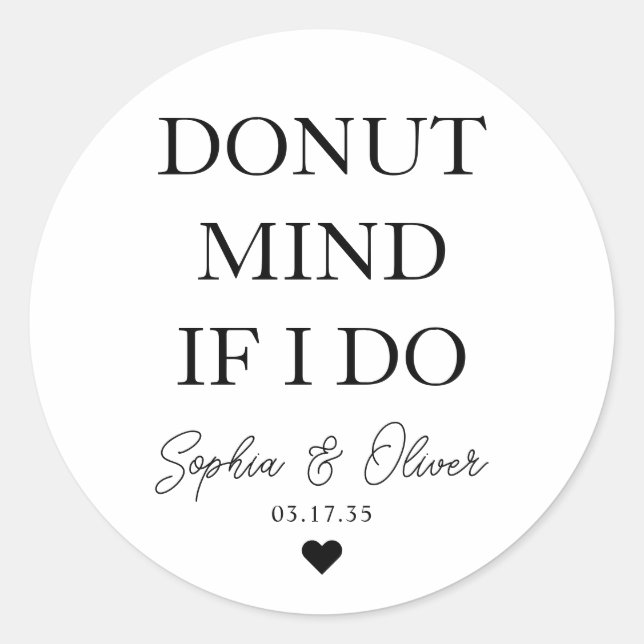 Sticker Rond ESPRIT DE DONUT SIMPLE SI JE FAIS Mariage Coeur Fa (Devant)
