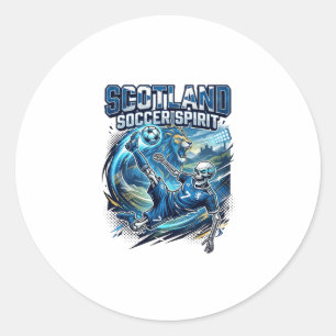 Sticker Rond Esprit de football d'Écosse Striker squelette Nati