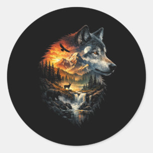 Sticker Rond Esprit de la nature sauvage