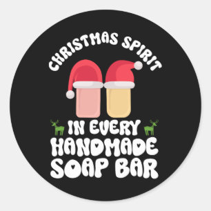 Sticker Rond Esprit de Noël dans chaque savon fait main R - Sav