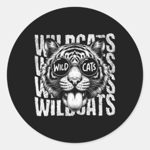 Sticker Rond Esprit d'équipe de fan de sport scolaire Wildcats