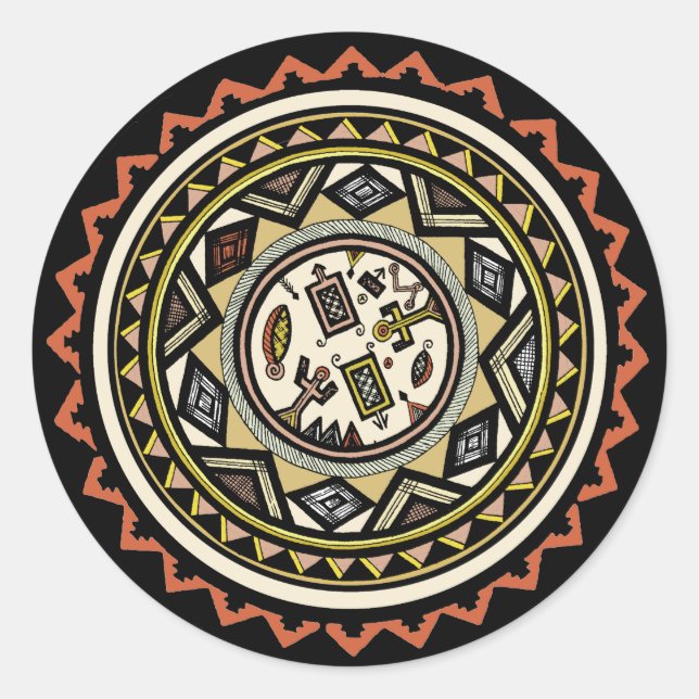 Sticker Rond Esprits africains (Devant)