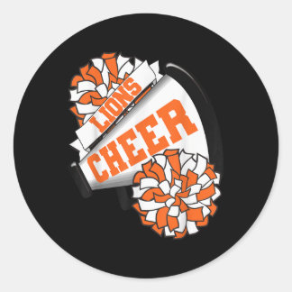 Sticker Rond Esprits de Cheerleading Lions Cheer Retour à l'éco