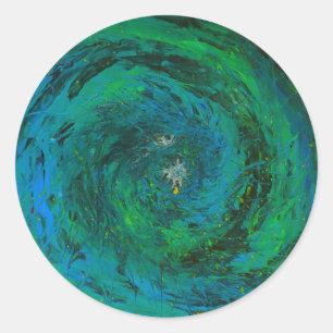Sticker Rond Esprits de la mer Terre