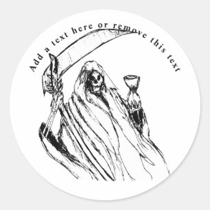 Sticker Rond Esquisse de la couche de décès