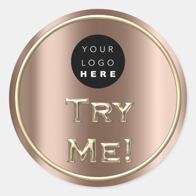 Sticker Rond Essayer Bronze Logo Gold Tester Exemple Conteneur (Devant)