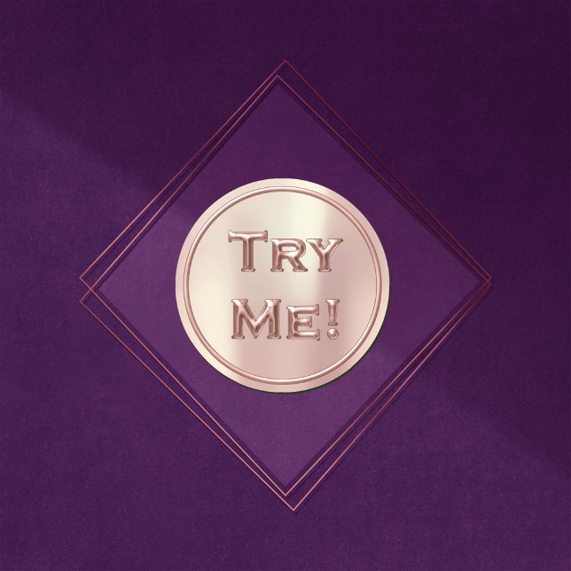 Sticker Rond Essayez-moi Blush Rose Pearly Tester Exemple Conte (Try Me Blush Rose Pearly Tester Sample Container Classic Round Sticker)