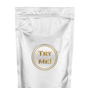 Sticker Rond Essayez-Moi Silver Gold Pour Tester Conteneurs Éc