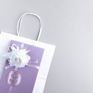 Sticker Rond Essayez-moi Silver Lavender Tester Exemple Contene