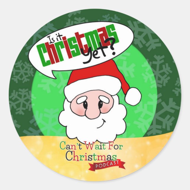 Sticker Rond Est-Ce Encore Noël ? (Devant)