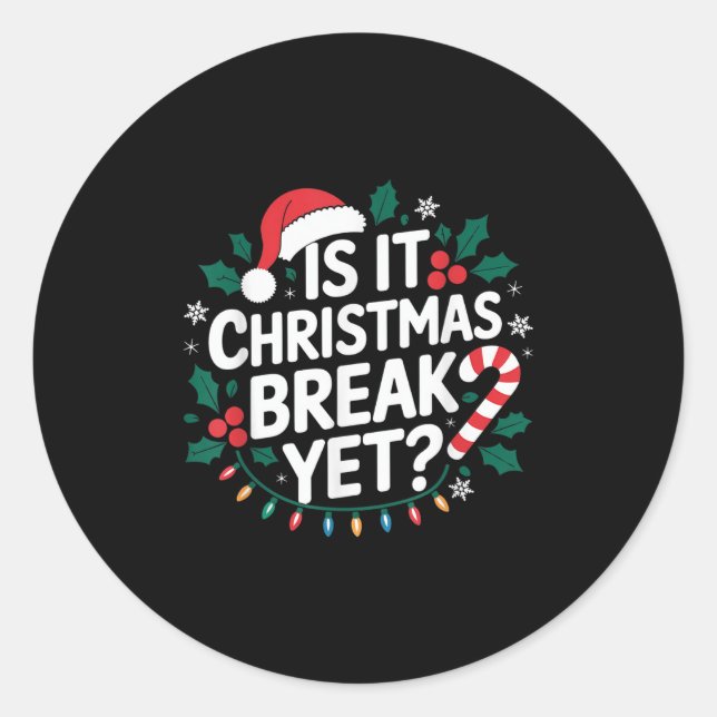 Sticker Rond Est-ce Noël Pause, mais amusant Noël de Noël Ensei (Devant)