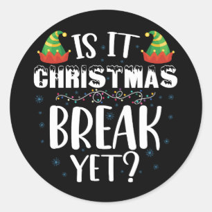 Sticker Rond Est-ce Noël Pause, Mais Drôle Enseignant De Vacanc