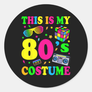 Sticker Rond Est-ce que mon costume 80#39 ; s 90#39 ; s Party