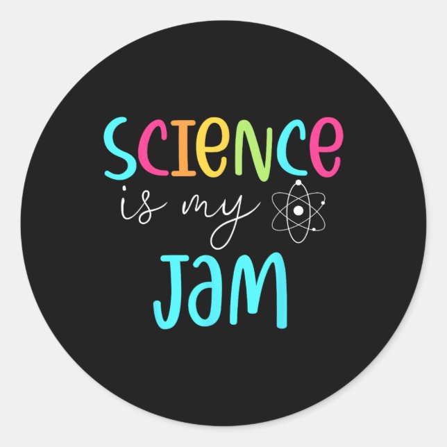 Sticker Rond Est-Ce Que Mon Jam Mignonne Enseignant Science App (Devant)