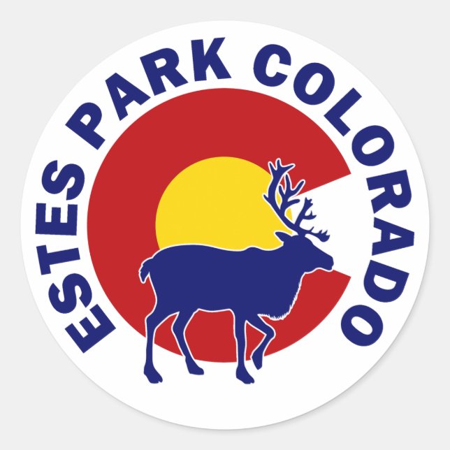 Sticker Rond Estes Park, Colorado (Devant)
