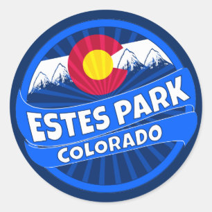 Sticker Rond Estes Park Colorado collant d'éclatement de montag