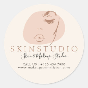 Sticker Rond Esthéticienne Spa Facial Soins de la peau Salon de