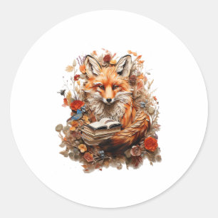 Sticker Rond esthétique Cottagecore avec livre Mignon Goblincor