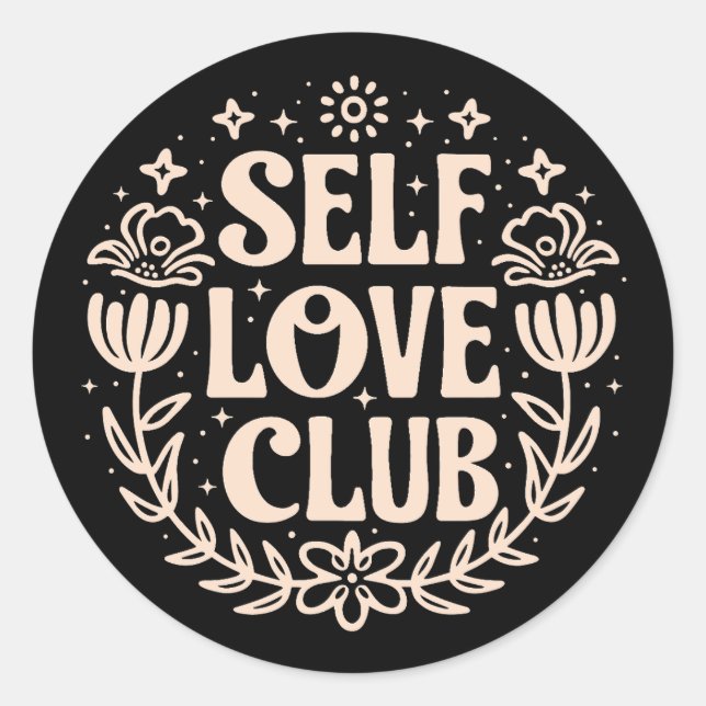 Sticker Rond Esthétique du club d'amour personnel (Devant)
