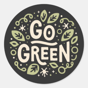 Sticker Rond esthétique écologique devenez écolo