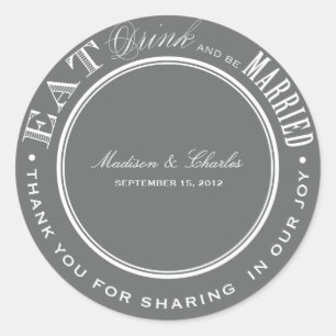STICKER ROND ET ÊTRE MARIÉ BÂTIMENTS DE FAVEUR