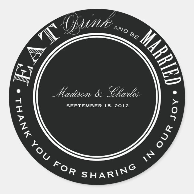 STICKER ROND ET ÊTRE MARIÉ | BÂTIMENTS DE FAVEUR (Devant)