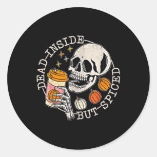 Sticker Rond Et Le Squelette Arrière Est Mort À L'Intérieur Mai