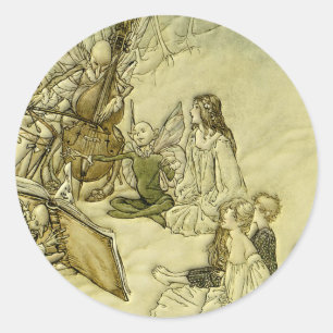 Sticker Rond Et une chanson féerique - Arthur Rackham
