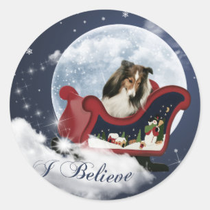 Sticker Rond Étagère magique de Noël