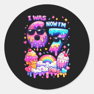 Sticker Rond Était 6 7 glace qui coule 67 mème enfants annivers