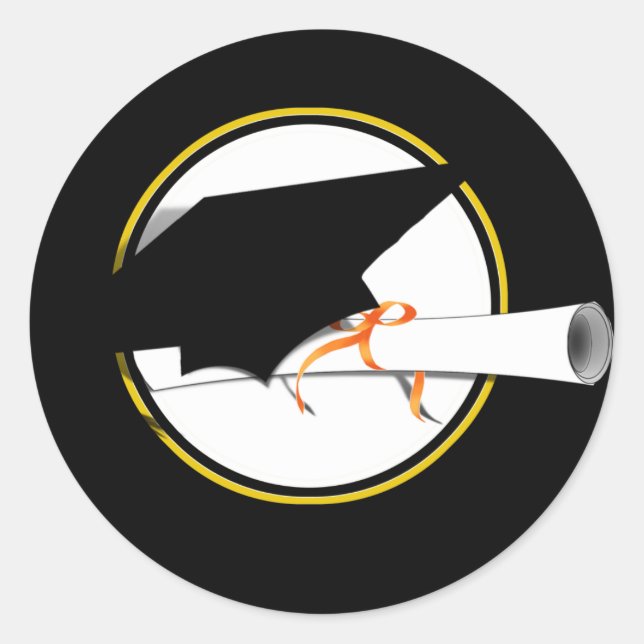 Sticker Rond Étaler Casquette sur Arrière - plan noir (Devant)