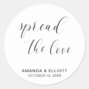 Sticker Rond Étaler l'amour noir et blanc Mariage simple