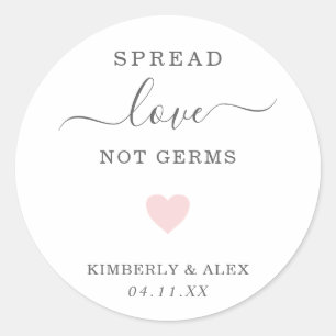 Sticker Rond Étaler l'amour pas Germes mignon Mariage de coeur