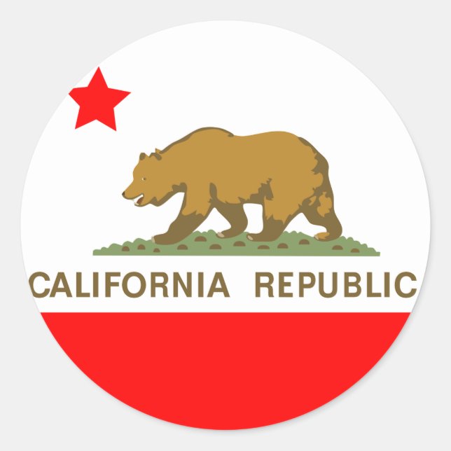 Sticker Rond État de Californie (Devant)