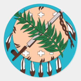 Sticker Rond État de Drapeau de l'Oklahoma