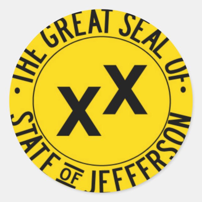 Sticker Rond État de Jefferson (Devant)
