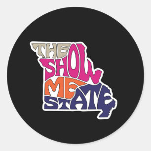 Sticker Rond État de Show Me - Missouri