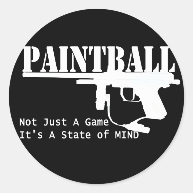 Sticker Rond État d'esprit du Paintball (Devant)