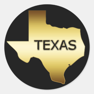 STICKER ROND ETAT D'OR DU TEXAS