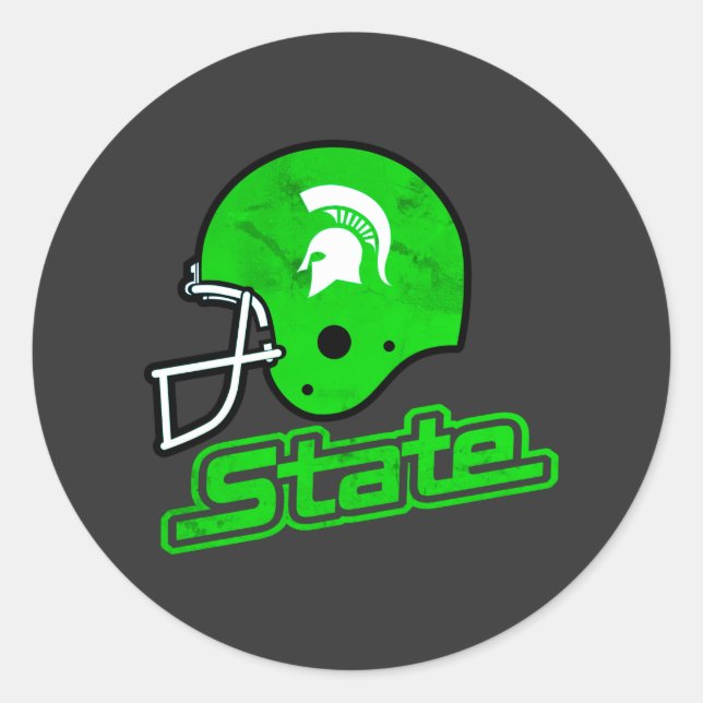 Sticker Rond État du Michigan Vert Blanc (Devant)
